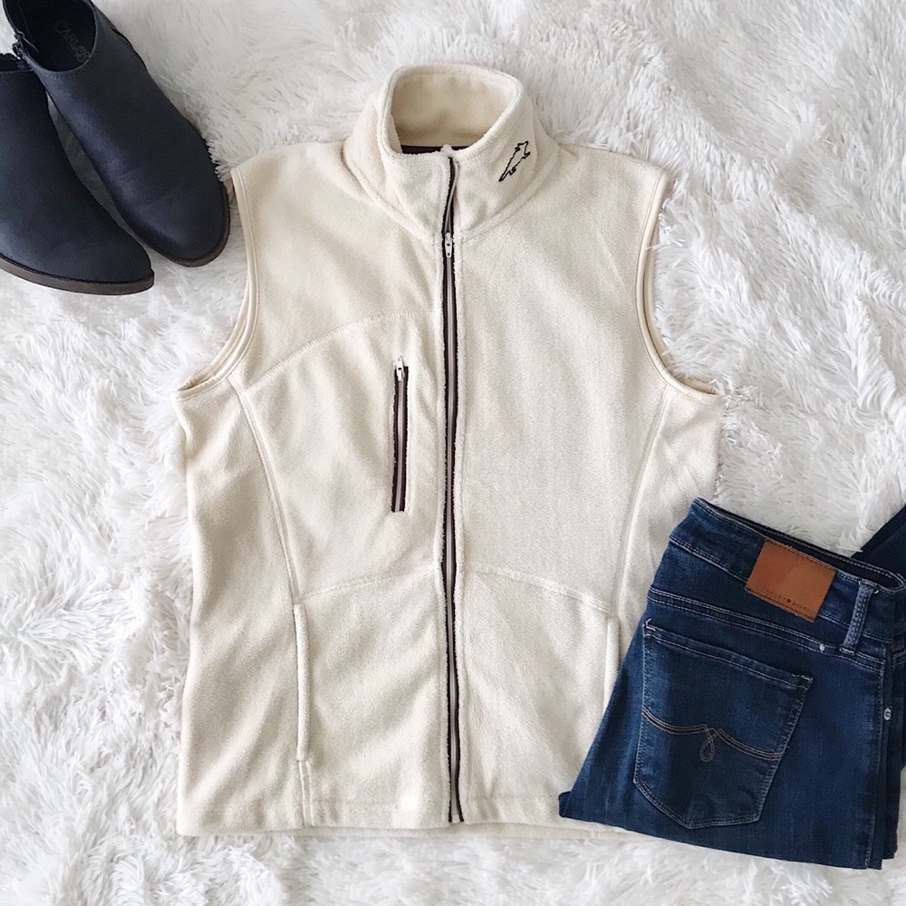 Horny Toad cream fleece vest size small